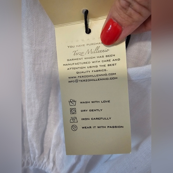 Terzo Millennio White Italian Made Maxi Dress Women's Size Large - Picture 5 of 9